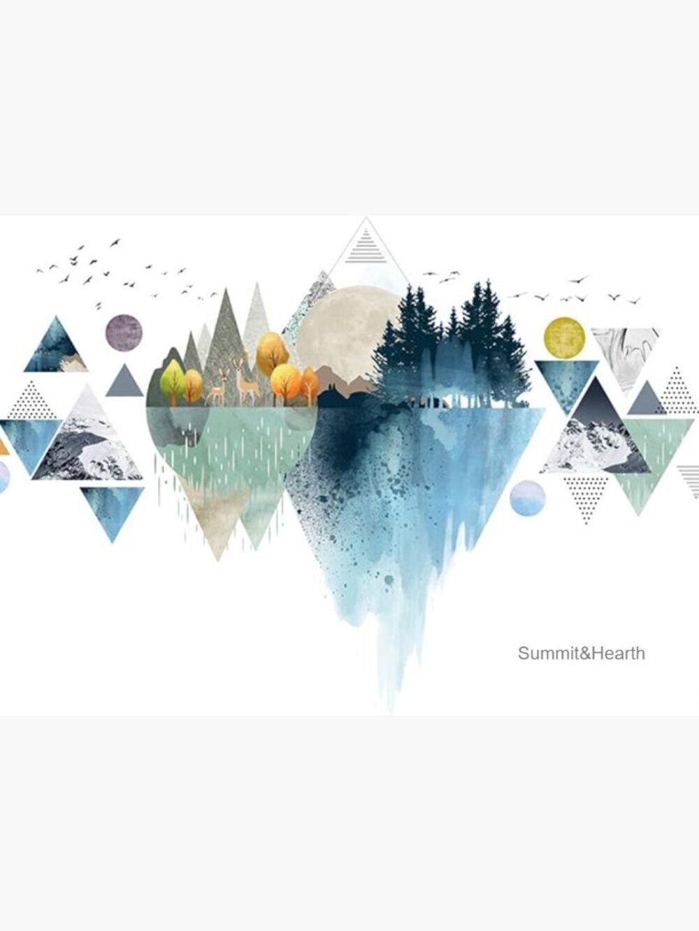 Removable Mountain Wall Decal Stickers, 2 Sheets, Peel & Stick Nursery Decor